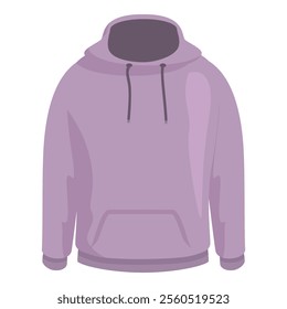 Purple hoodie featuring long sleeves and a kangaroo pocket, perfect for showcasing your designs