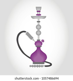 Purple Hookah Icon Vector Illustration Isolated - Nargile, Hubbly Bubbly, Shisha