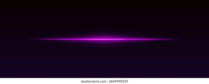 Luz Horizontal púrpura sobre fondo degradado oscuro. La línea brillante y nítida con bordes suaves crea un efecto de ciencia ficción.