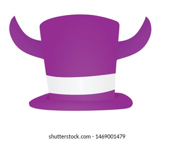 Purple horn hat. vector illustration