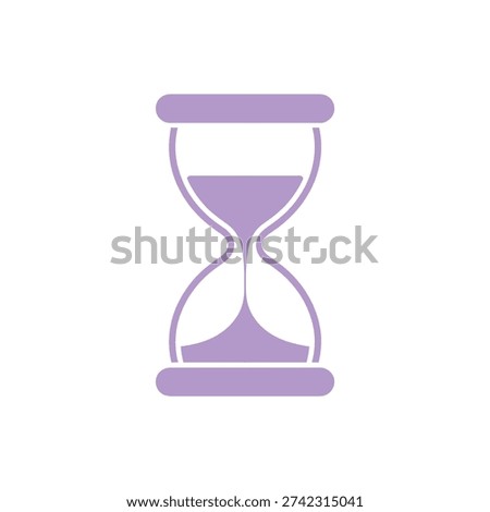 Purple hourglass symbol timer sand timer