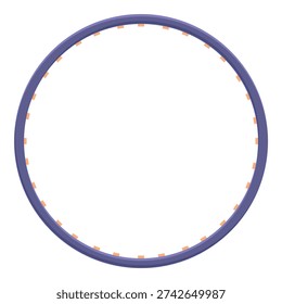 Purple hula hoop rotating rhythmically, emphasizing balance, coordination, and core engagement for fitness enthusiasts