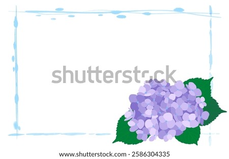 Purple hydrangea and watercolor frame