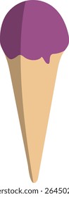 Purple Ice Cream Cone Illustration