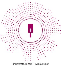 Purple Ice cream icon isolated on white background. Sweet symbol. Abstract circle random dots. Vector