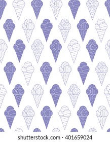 purple ice cream seamless vector pattern