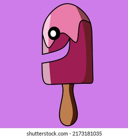 purple icecream with smiling expression