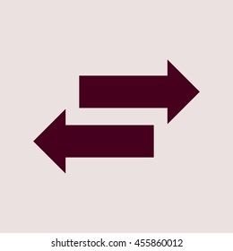 Purple Icon of 2 Left & Right Arrows. Eps-10.