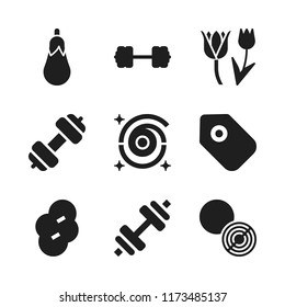 purple icon. 9 purple vector icons set. label, prune and aubergine icons for web and design about purple theme