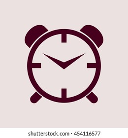 Purple Icon of Alarm Clock. Eps-10.