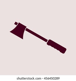 Purple Icon of Axe. Eps-10.