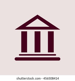 Purple Icon of Bank. Eps-10.