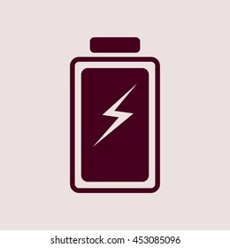 Purple Icon of Battery. Eps-10.