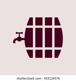 Purple Icon of Beer Barrel. Eps-10.