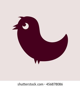 Purple Icon of Bird. Eps-10.