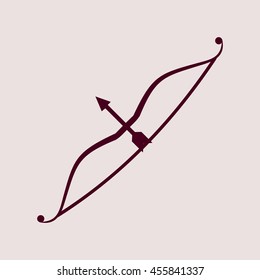 Purple Icon of Bow & Arrow. Eps-10.