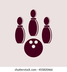 Purple Icon of Bowling. Eps-10.