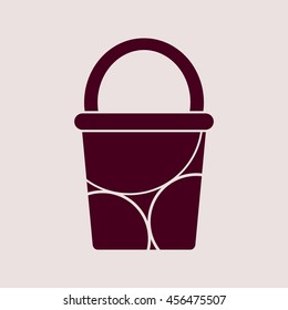 Purple Icon of Bucket. Eps-10.