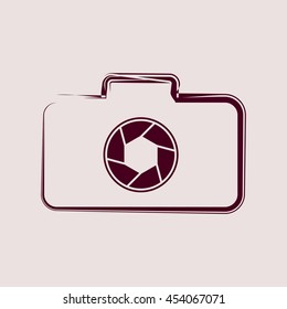 Purple Icon of Camera. Eps-10.