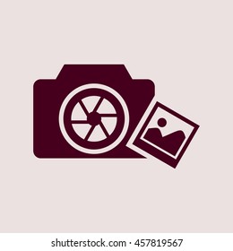 Purple Icon of Camera. Eps-10.