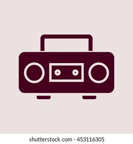 Purple Icon of Cassette Player. Eps-10.