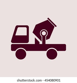 Purple Icon of Cement Mixer Truck. Eps-10.