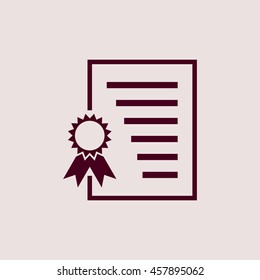 Purple Icon of Certificate. Eps-10.