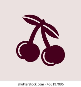 Purple Icon of Cherry or Berry. Eps-10.