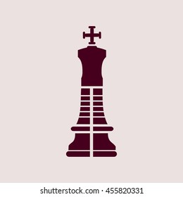 Purple Icon of Chess King. Eps-10.