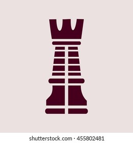Purple Icon of Chess Rook. Eps-10.