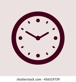 Purple Icon of Clock. Eps-10.