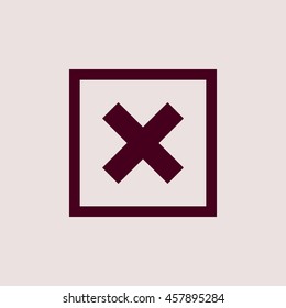 Purple Icon of Close or Cross. Eps-10.