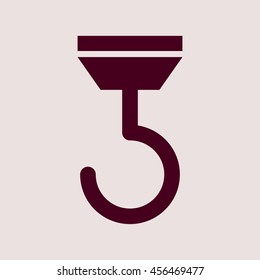 Purple Icon of Crane Hook. Eps-10.