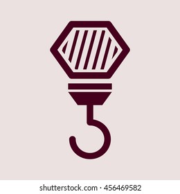 Purple Icon of Crane Hook. Eps-10.