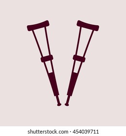 Purple Icon of Crutches. Eps-10.