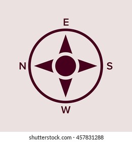 Purple Icon of Direction Compass. Eps-10.