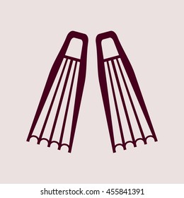 Purple Icon of Diving Flippers. Eps-10.