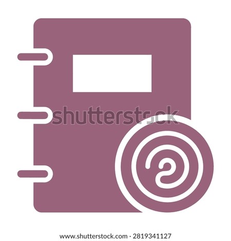 Purple icon of a document folder or binder featuring a spiral symbol, representing mortgage loans, real estate contracts, and financial planning.