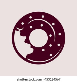 Purple Icon of Donuts. Eps-10.