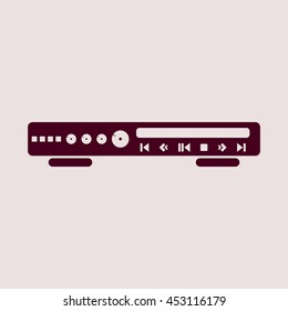 Purple Icon of DVD & CD Player. Eps-10.