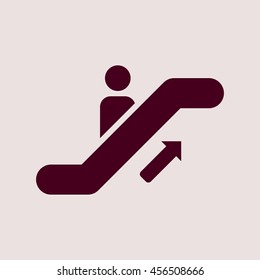 Purple Icon of Escalator. Eps-10.