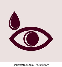 Purple Icon of Eye. Eps-10.