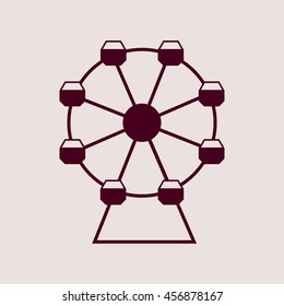 Purple Icon of Ferris Wheel. Eps-10.