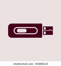 Purple Icon of Flash Drive. Eps-10.