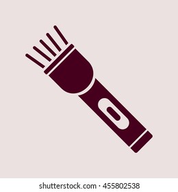 Purple Icon of Flash Light. Eps-10.