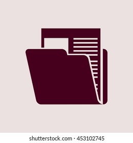 Purple Icon of Folder. Eps-10.