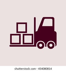 Purple Icon of Forklift. Eps-10.
