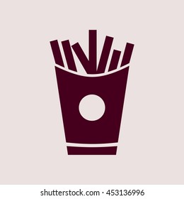 Purple Icon of French Fries. Eps-10.