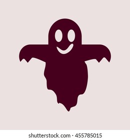 Purple Icon of Ghost. Eps-10.
