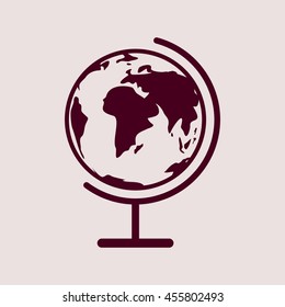 Purple Icon of Globe. Eps-10.